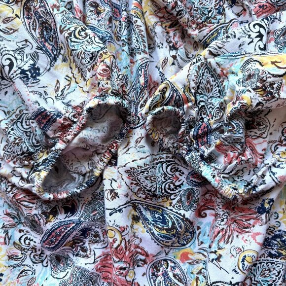 Chelsea & Theodore Off-Shoulder Paisley Print Tunic Top w/ Lace Hem Womens 1X - Picture 3 of 6